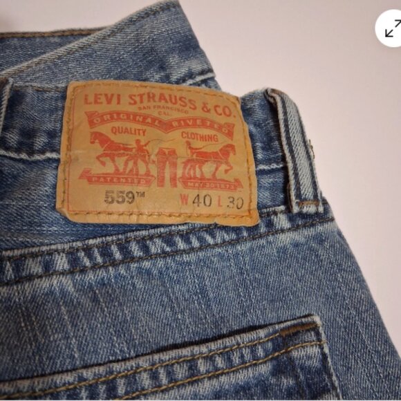 Levi's 559 Relaxed Straight Jeans Mens W40 L30 Blue Denim 5 Rivet Pre-Owned A5 - Picture 6 of 13